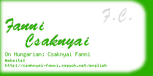 fanni csaknyai business card